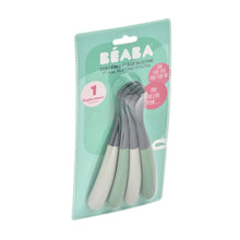 Load image into Gallery viewer, Beaba 1st Stage Silicone Spoons 4 Pack - Mineral Grey/Sage Green