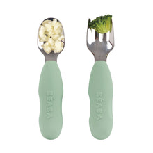 Load image into Gallery viewer, Beaba Stainless Steel Pre-Cutlery - Sage Green