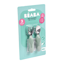Load image into Gallery viewer, Beaba Stainless Steel Pre-Cutlery - Sage Green