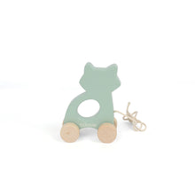 Load image into Gallery viewer, Bubble Wooden Raccoon Pull Along Toy