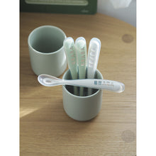 Load image into Gallery viewer, Beaba 1st Stage Silicone Spoons 4m+ 4 Pack - Velvet Grey/Sage Green