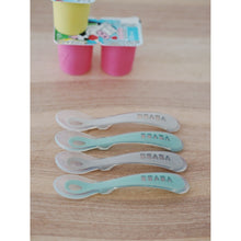 Load image into Gallery viewer, Beaba 2nd Stage Soft Silicone Spoons 4 Pack - Velvet grey/Sage green