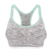 Load image into Gallery viewer, Bravado Designs Body Silk Seamless Rhythm Nursing Bra - White Grey Spacedye - S