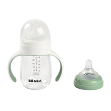 Load image into Gallery viewer, Beaba 2 in 1 Bottle to Sippy Learning Cup 210ml - Sage Green
