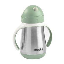 Load image into Gallery viewer, Beaba Stainless Steel Straw Cup 250ml - Sage Green
