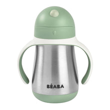 Load image into Gallery viewer, Beaba Stainless Steel Straw Cup 250ml - Sage Green
