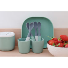 Load image into Gallery viewer, Beaba 1st Stage Silicone Spoons 4 Pack - Mineral Grey/Sage Green
