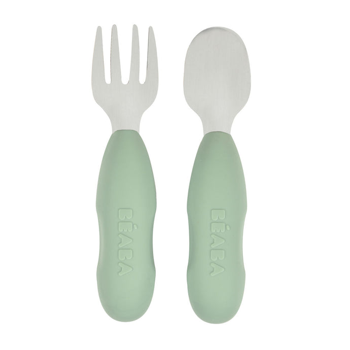 Beaba Stainless Steel Pre-Cutlery - Sage Green