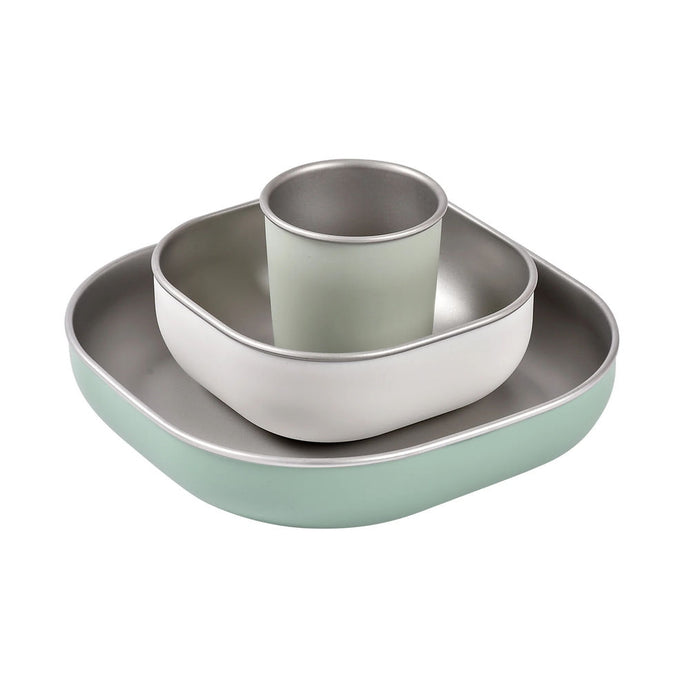 Beaba Stainless Steel Meal Set - Sage Green