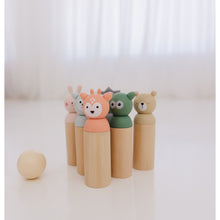 Load image into Gallery viewer, Bubble Wooden Animal Bowling Set
