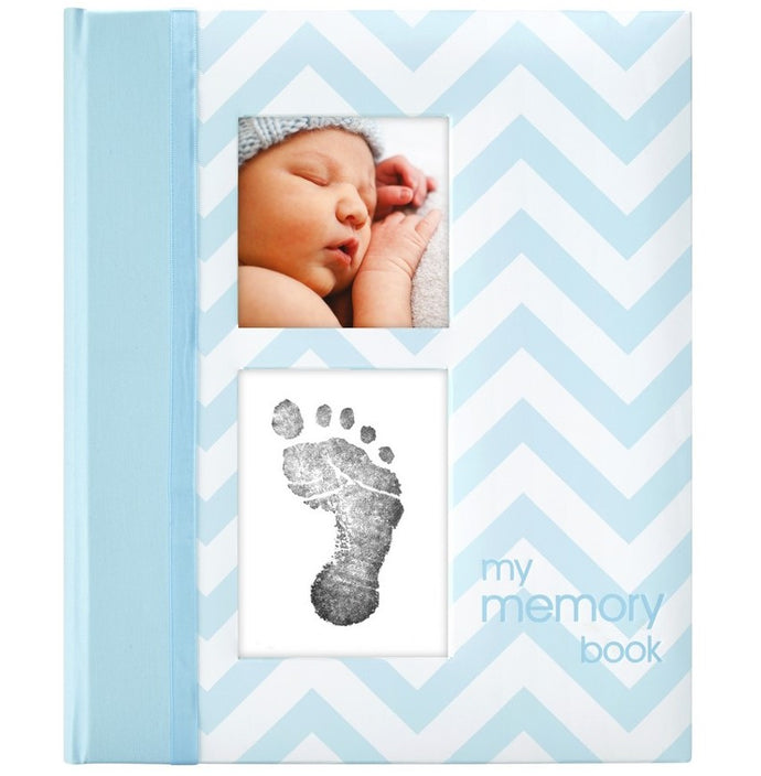 Pearhead Chevron Baby Book - Blue