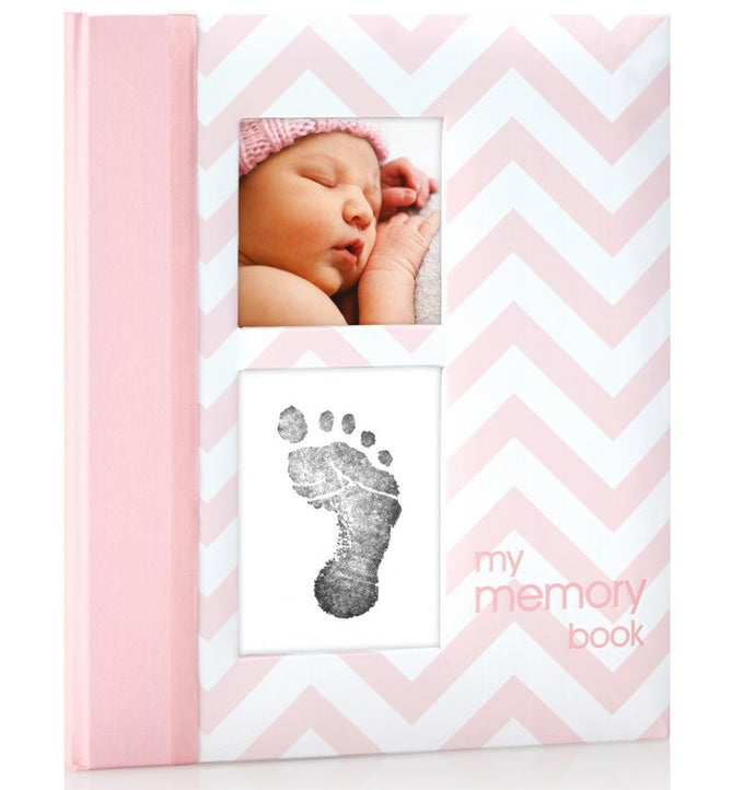 Pearhead Chevron Baby Book - Pink