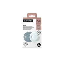 Load image into Gallery viewer, Suavinex Wonder Soother 0-6 Months 2 Pack - Spring Lake/Illusion Blue
