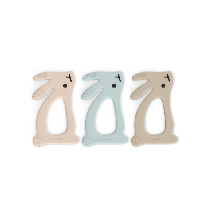 Suavinex Wonderland Rabbit Teethers - Pink/Blue/Beige