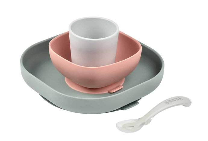 Beaba Silicone Suction Meal Set - Eucalyptus