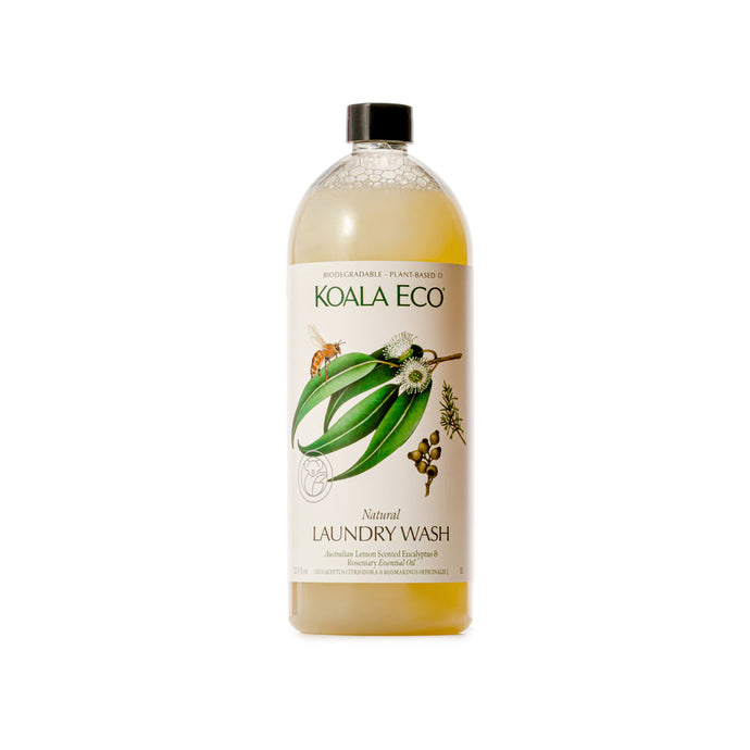 Koala Eco Natural Laundry Wash Lemon Scented Eucalyptus & Rosemary Essential Oil - 1L Refill